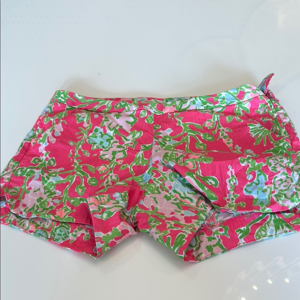 Floral Pink and Green lily pulitzer shorts